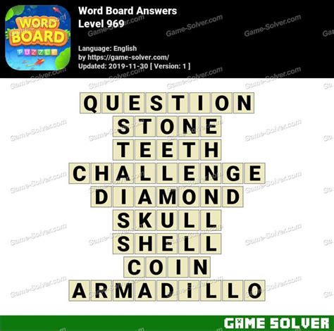 Wordalot Level 969 Answers and Solutions.
